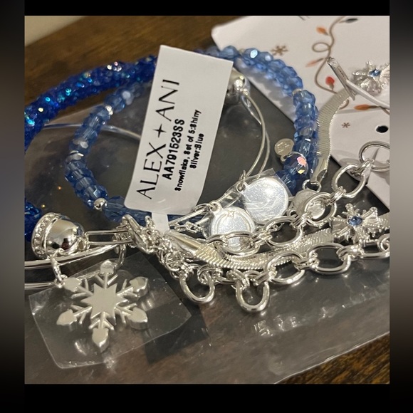NWT Alex and Ani Snowflake Bracelet Set of 5 - Picture 5 of 6